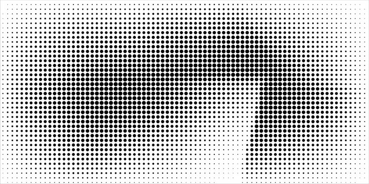 Halftone gradient. Dotted gradient, smooth dots spraying and halftones dot background seamless horizontal geometric pattern vector template set. unique dots modern circles