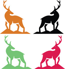 Naklejka premium Minimal Deer Logo Design Template