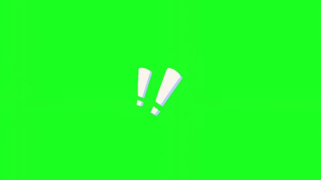 A 3d illustration of two white exclamation marks on a green background