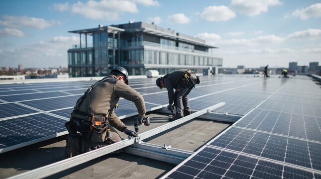 Install solar panels for office bulding