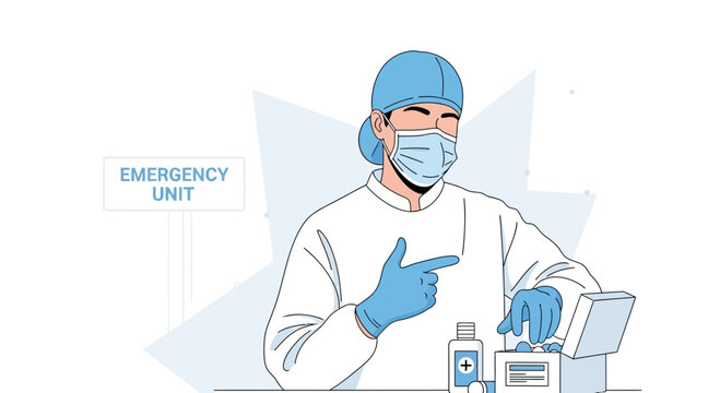 Medical Care: Doctor in Protective Gear, Emergency Unit, Healthcare Concept