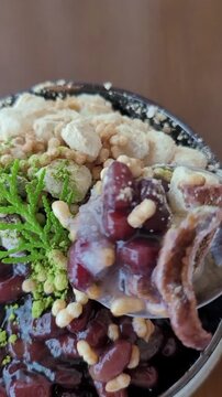 meat with vegetablesSouth korean food Patbingsu