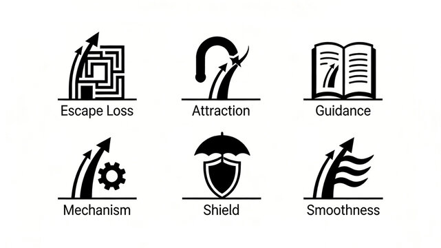 Complete display of hair care principle icons, avoiding hair loss, straightening hair, providing maintenance guidance, and improving hair smoothness with the help of protective structures
