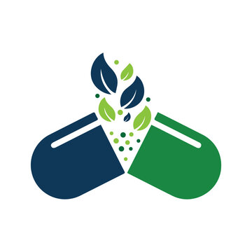 Herbal Medicine Capsule Logo Design For Natural Healthcare Brand     

Organic Pharmaceutical Pill Icon With Green Leaves Vector Asset       