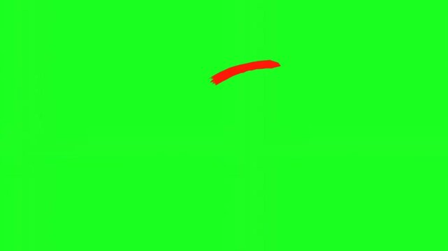 A red circle drawn on a green background with a brush stroke effect