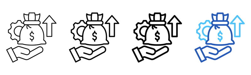 Fototapeta premium Income Management Icon Different Style Outline Collection Set 