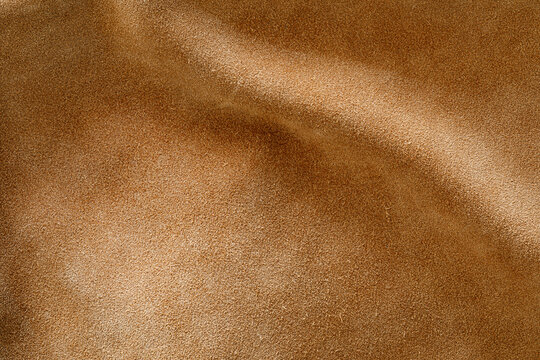 Brown Suede Leather Texture Background with Soft Folds