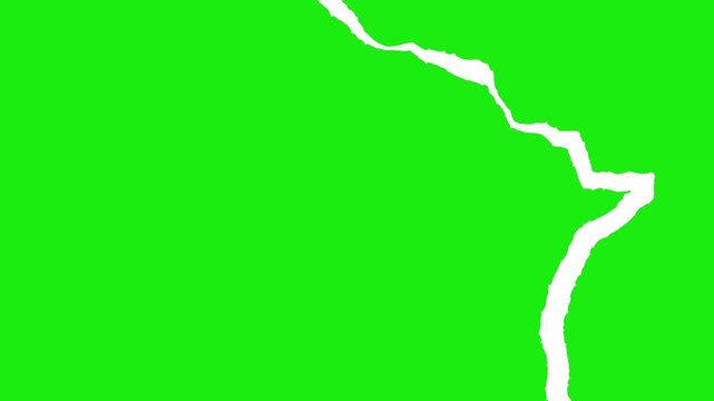 Rough Torn Paper Split Reveal Animation on Green Screen Ripped Edge Transition Effect with Chroma Key Background for Video Editing