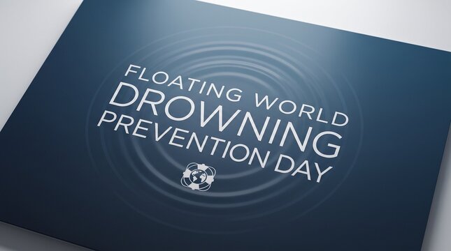 Global awareness poster for World Drowning Prevention Day with blue water ripple design and typography