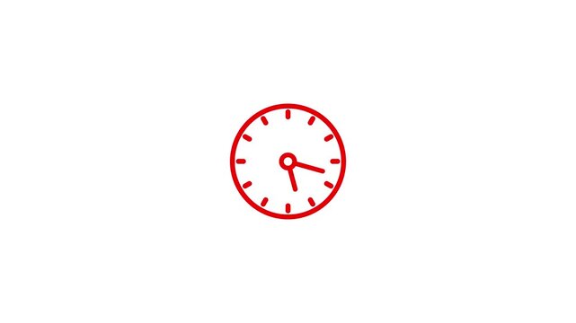 digital clock icon animation with light white background. wall clock icon, technology.analog new clock icon animation.