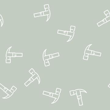claw hammer line seamless pattern claw hammer thin line illustration
