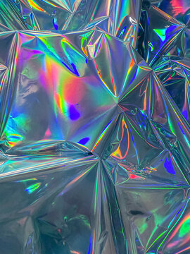 Iridescent holographic foil texture