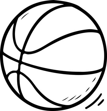 Back to School Basketball Hand Drawn Sketch Icon for School Sports, Physical Education Class, Student Athletics, Playground Game, Doodle Style Educational Illustration