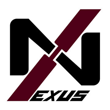 Nexus Abstract Letter N and X Monogram Logo - Modern Red and Black Tech Branding Icon