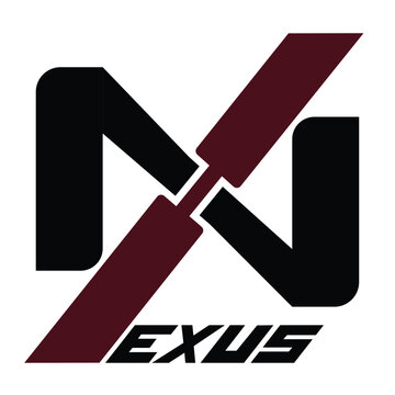 Nexus Abstract Letter N and X Monogram Logo - Modern Red and Black Tech Branding Icon