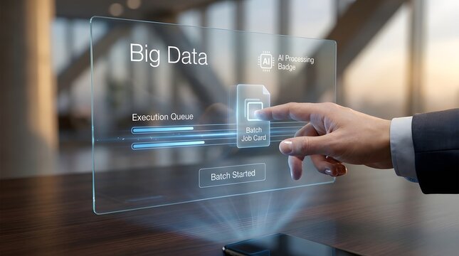 Big data analytics interface ai processing and batch job management visualization