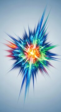 Abstract illustration showing powerful sonic waves exploding violently. High energy chaotic vibration and auditory discomfort, chaotic, thunder, roar