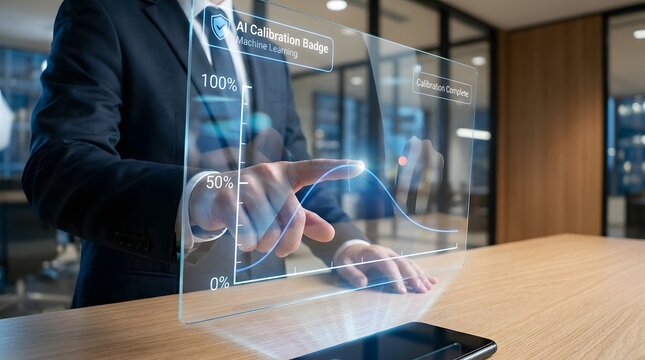 Ai calibration and machine learning performance visualization with holographic display