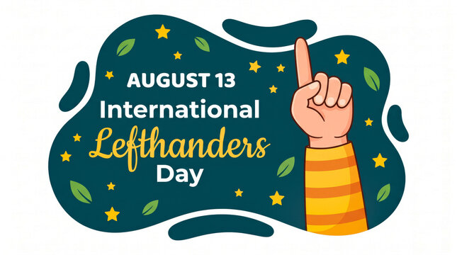Illustration of left hand pointing for international lefthanders day