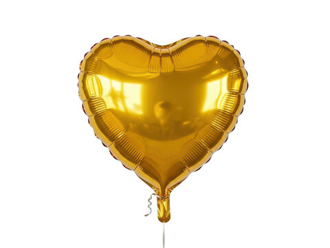 Golden heart shaped balloon