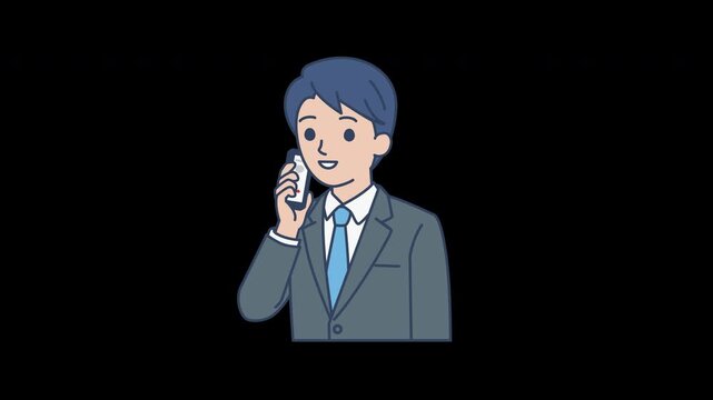 Businessman Phone Call Loop Animation
