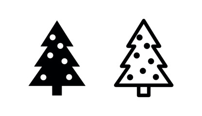 Fototapeta premium Decorated Christmas tree icon. Festive holiday season symbol.