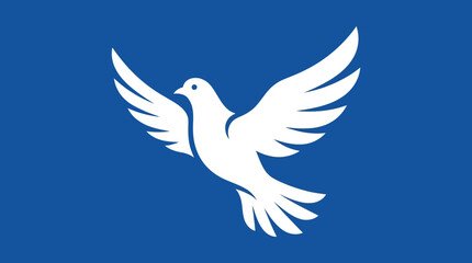 Fototapeta premium Minimalist white dove bird soaring gracefully to symbolize universal peace and freedom concept