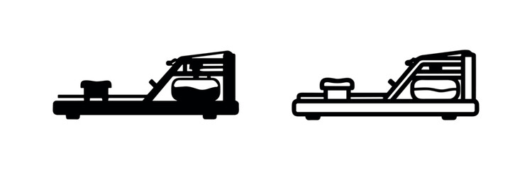 Water rower exercise machine icons. © liubomir118809