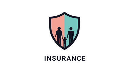 Naklejka premium Family Insurance Shield Icon - Protection, Security, and Safety Concept