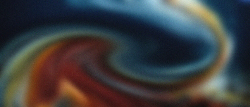 Granular abyssal vortex gracefully blends deep indigo, fiery amber, and cool cerulean plumes in a mesmerizing textured liquid flow.