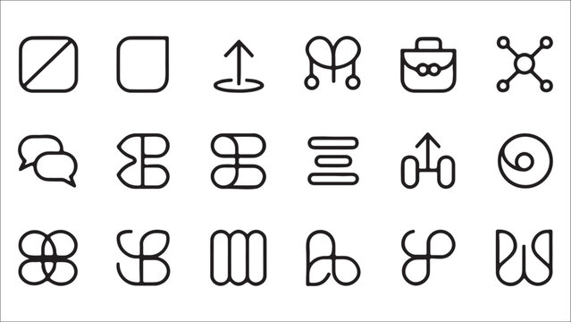 Vector Zodiac Signs Icon Set with Astrology Horoscope Symbols Collection for Web Design Illustration Branding and Digital Graphics