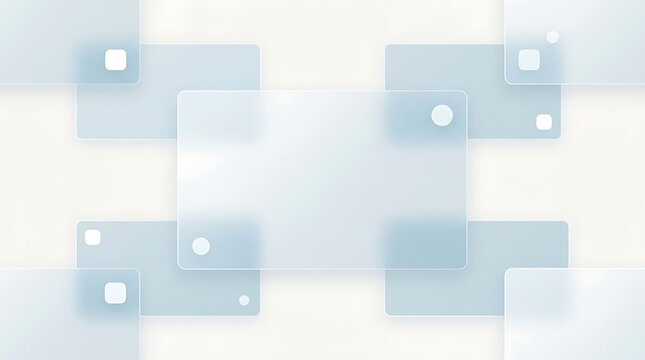 Glassmorphism background with frosted blue rectangles isolated on transparent background