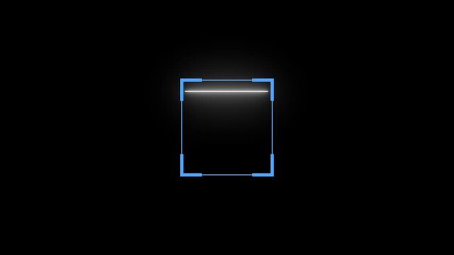 Barcode scanner QR code neon Icon animation on black background