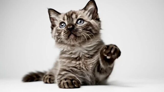 Cute kittens on white background