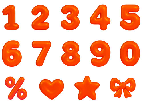 3d, number, red 3d number