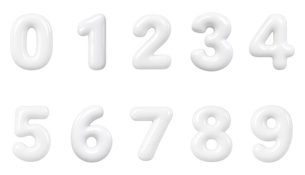 3d, number, white 3d number