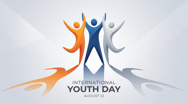 International youth day celebration with diverse group of people, international