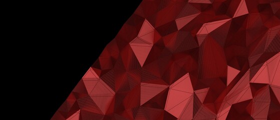 Naklejka premium Abstract digital art with red geometric patterns and dark background