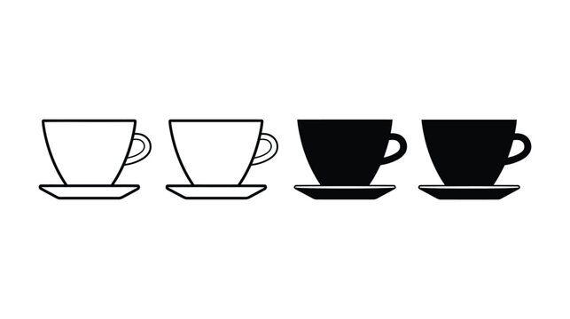 Cup vector icon design tea coffee beverage service set