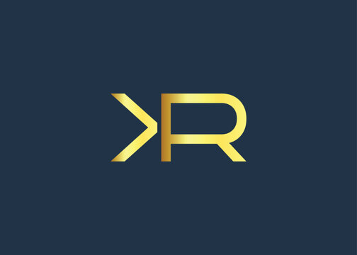 Luxury Gold KR Monogram Logo design. Luxury Minimalist Corporate Branding And Identity Design For Business