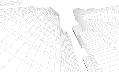 Fototapeta premium architectural buildings vector 3d illustration 
