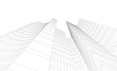 Fototapeta premium architectural buildings vector 3d illustration 