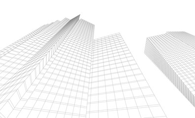 Fototapeta premium architectural buildings vector 3d illustration 