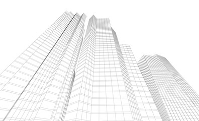 Fototapeta premium architectural buildings vector 3d illustration 