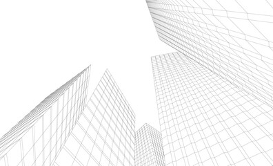 Fototapeta premium architectural buildings vector 3d illustration 