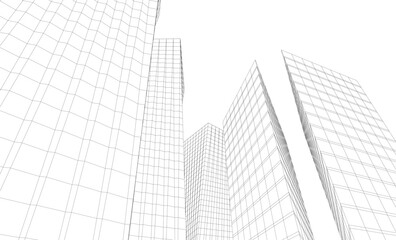 Fototapeta premium architectural buildings vector 3d illustration 