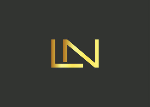 Luxury Gold LN Monogram Logo design. Luxury Minimalist Corporate Branding And Identity Design For Business