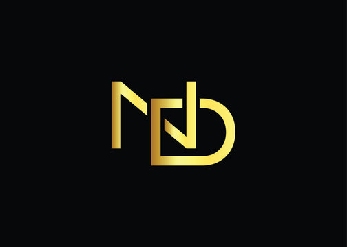 Luxury Gold ND Monogram Logo design. Luxury Minimalist Corporate Branding And Identity Design For Business