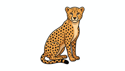 cheetah animal clipart vector illustration © Nayon