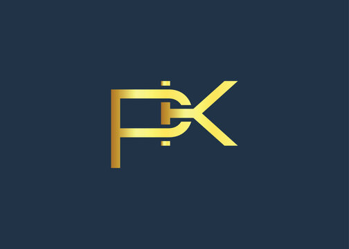 Luxury Gold PK Monogram Logo design. Luxury Minimalist Corporate Branding And Identity Design For Business